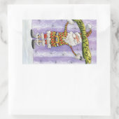 Sticker Rectangulaire Noël Caricature mignonne, je crois en Père Noël (Sac)