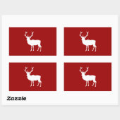 Sticker Rectangulaire Noël Cerf rouge et blanc (Feuille)