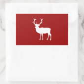 Sticker Rectangulaire Noël Cerf rouge et blanc (Sac)