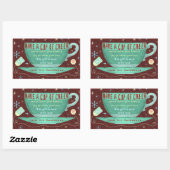 Sticker Rectangulaire Noël Cheer mignon Teacup Fête sur mesure (Feuille)