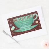 Sticker Rectangulaire Noël Cheer mignon Teacup Fête sur mesure (Enveloppe)
