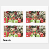 Sticker Rectangulaire Noël - Chihuahua - Miles (Feuille)
