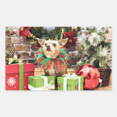 Sticker Rectangulaire Noël - Chihuahua - Miles (Devant)