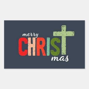 Sticker Rectangulaire Noël Christian Texte Inspiration