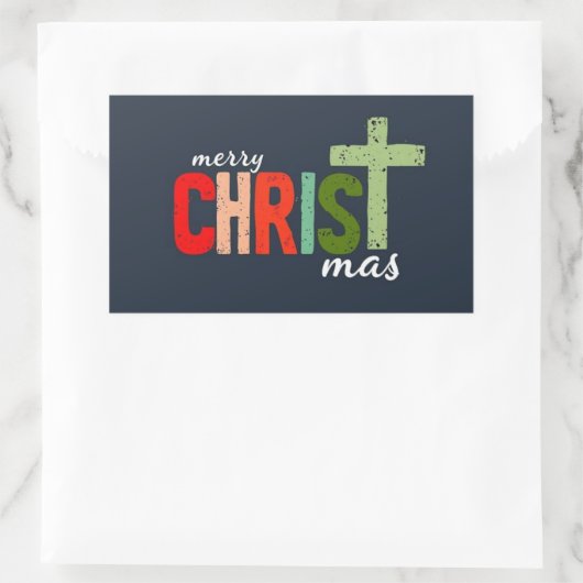 Sticker Rectangulaire Noël Christian Texte Inspiration (Sac)