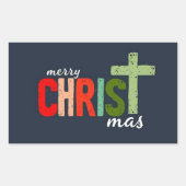 Sticker Rectangulaire Noël Christian Texte Inspiration (Devant)