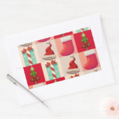 STICKER RECTANGULAIRE NOËL COLORÉ PRÉSENTE PÈRE NOËL CANDY TREE (Enveloppe)