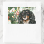 Sticker Rectangulaire Noël Dachshund (Sac)