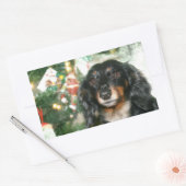 Sticker Rectangulaire Noël Dachshund (Enveloppe)