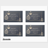 Sticker Rectangulaire Noël d'entreprise moderne et chic (Feuille)