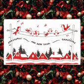 Sticker Rectangulaire Noël des oiseaux chanteurs