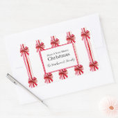 Sticker Rectangulaire Noël des Red Bows roses (Enveloppe)