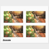 Sticker Rectangulaire Noël du chat du Bengale (Feuille)