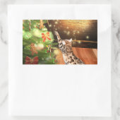 Sticker Rectangulaire Noël du chat du Bengale (Sac)