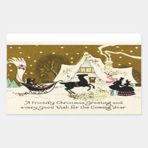Sticker Rectangulaire Noël du pays victorien
