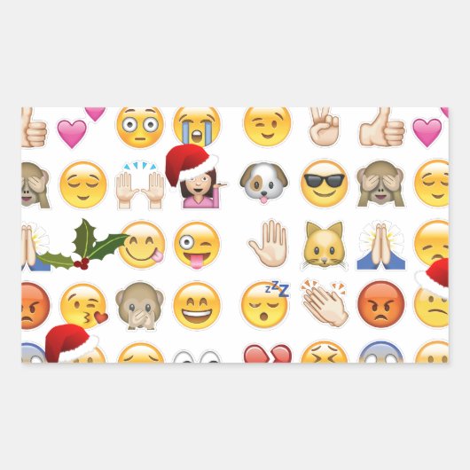 Sticker Rectangulaire noël emojis (Devant)