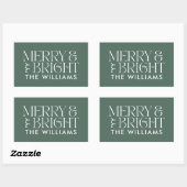 Sticker Rectangulaire Noël eucalyptus vert moderne élégant simple (Feuille)
