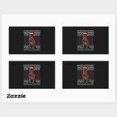 Sticker Rectangulaire Noël Géant Schnauzer Chien Santa Hat Noël laid (Feuille)