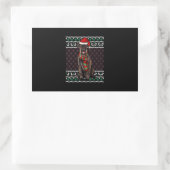 Sticker Rectangulaire Noël Géant Schnauzer Chien Santa Hat Noël laid (Sac)