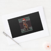 Sticker Rectangulaire Noël Géant Schnauzer Chien Santa Hat Noël laid (Enveloppe)