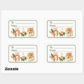 Sticker Rectangulaire Noël Gite Cadeau Festive Verdure à partir de (Feuille)