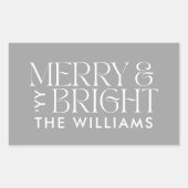 Sticker Rectangulaire Noël gris moderne minimaliste élégant simple (Devant)