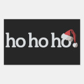 Sticker Rectangulaire Noël Ho Ho Ho Xmas Santa Hat (Devant)