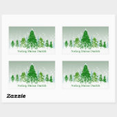 Sticker Rectangulaire Noël irlandais, sapins verts enneigés (Feuille)