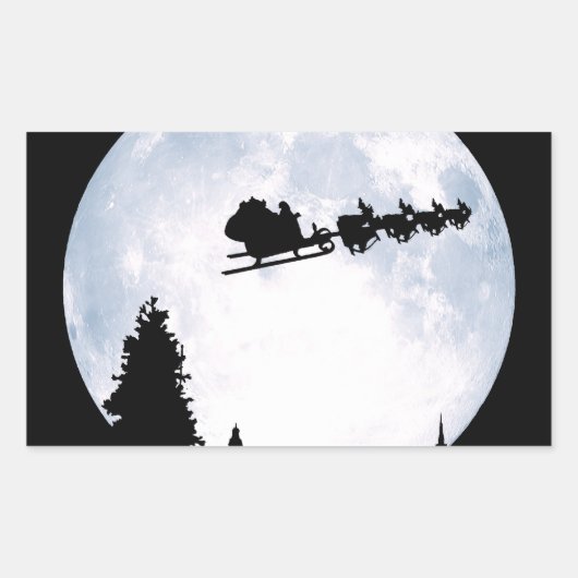Sticker Rectangulaire Noël Lune (Devant)