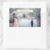 Sticker Rectangulaire Noël mignon Snowman (Sac)