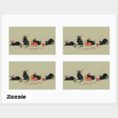 Sticker Rectangulaire Noël Mignonne Amoureux des chats Crew Feux de Noël (Feuille)