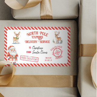 Sticker Rectangulaire Noël Noël Noël Noël Cadeau Pôle Nord Livraison