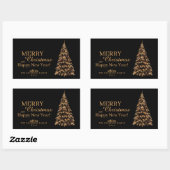 Sticker Rectangulaire Noël noir et or Premium (Feuille)