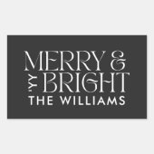 Sticker Rectangulaire Noël noir moderne élégant (Devant)