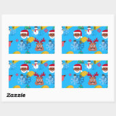Sticker Rectangulaire Noël noir père Noël (Feuille)