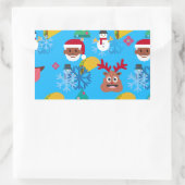 Sticker Rectangulaire Noël noir père Noël (Sac)