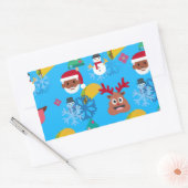Sticker Rectangulaire Noël noir père Noël (Enveloppe)