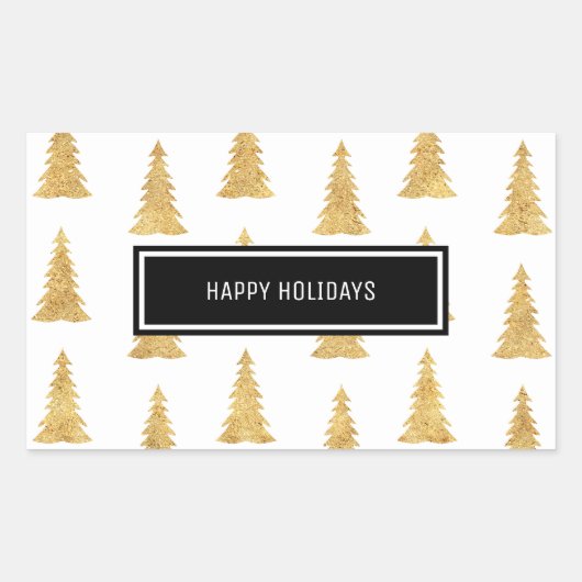 Sticker Rectangulaire Noël or (Devant)