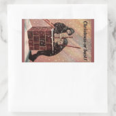 Sticker Rectangulaire Noël Ou Poussière, Garçon Chimney Balayage Antique (Sac)
