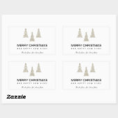Sticker Rectangulaire Noël Parties scintillant argent (Feuille)