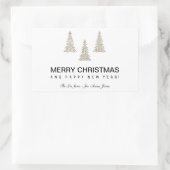 Sticker Rectangulaire Noël Parties scintillant argent (Sac)