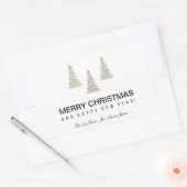 Sticker Rectangulaire Noël Parties scintillant argent (Enveloppe)