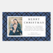 Sticker Rectangulaire Noël Photo Plaid Rustique (Devant)