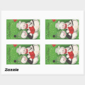 Sticker Rectangulaire Noël Retro Snowman (Feuille)