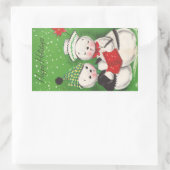 Sticker Rectangulaire Noël Retro Snowman (Sac)