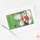 Sticker Rectangulaire Noël Retro Snowman (Enveloppe)