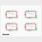 Sticker Rectangulaire Noël rustique naturel (Feuille)