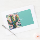 Sticker Rectangulaire Noël Saguaro Cactus Whimsical Snowflakes (Enveloppe)