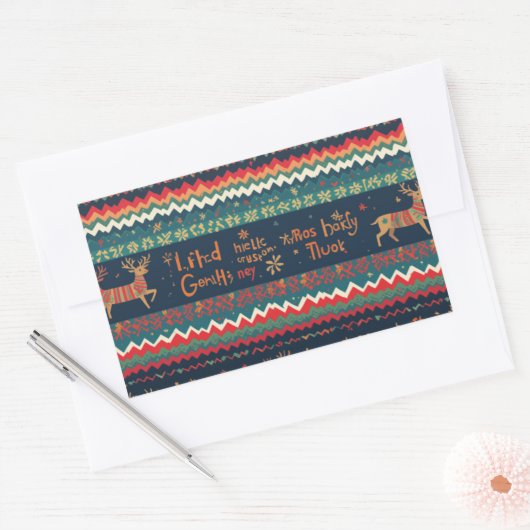 Sticker Rectangulaire Noël Salutations motif Design (Enveloppe)