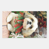 Sticker Rectangulaire Noël - Shih Tzu - Sophie (Devant)